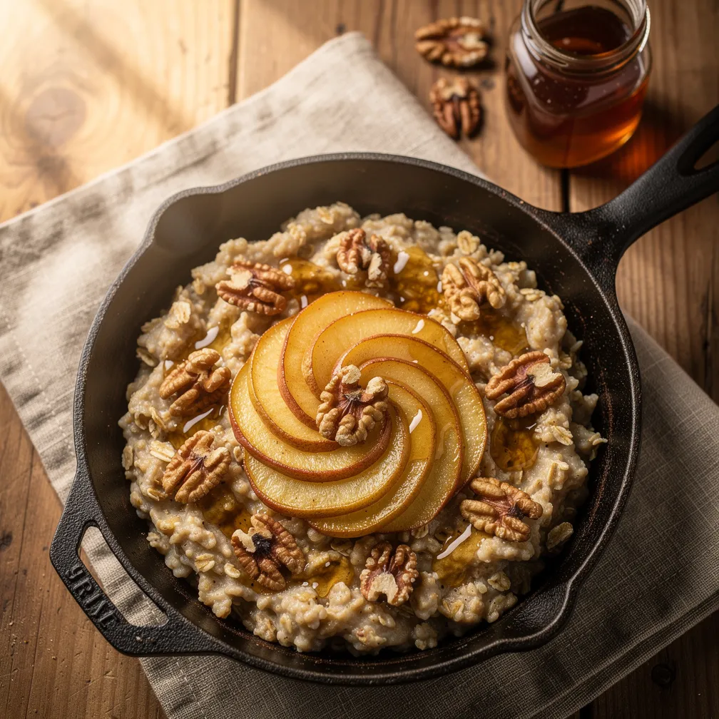 One Pan Apple Cinnamon Oatmeal Skillet - Breakfast recipe (15 min)