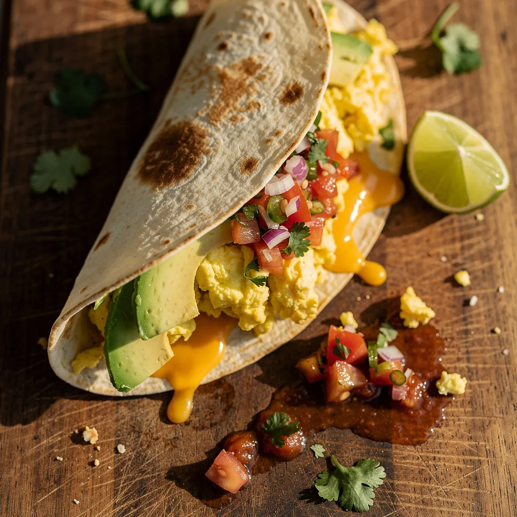 One Pan Avocado Egg Breakfast Burrito - Breakfast recipe (15 min)