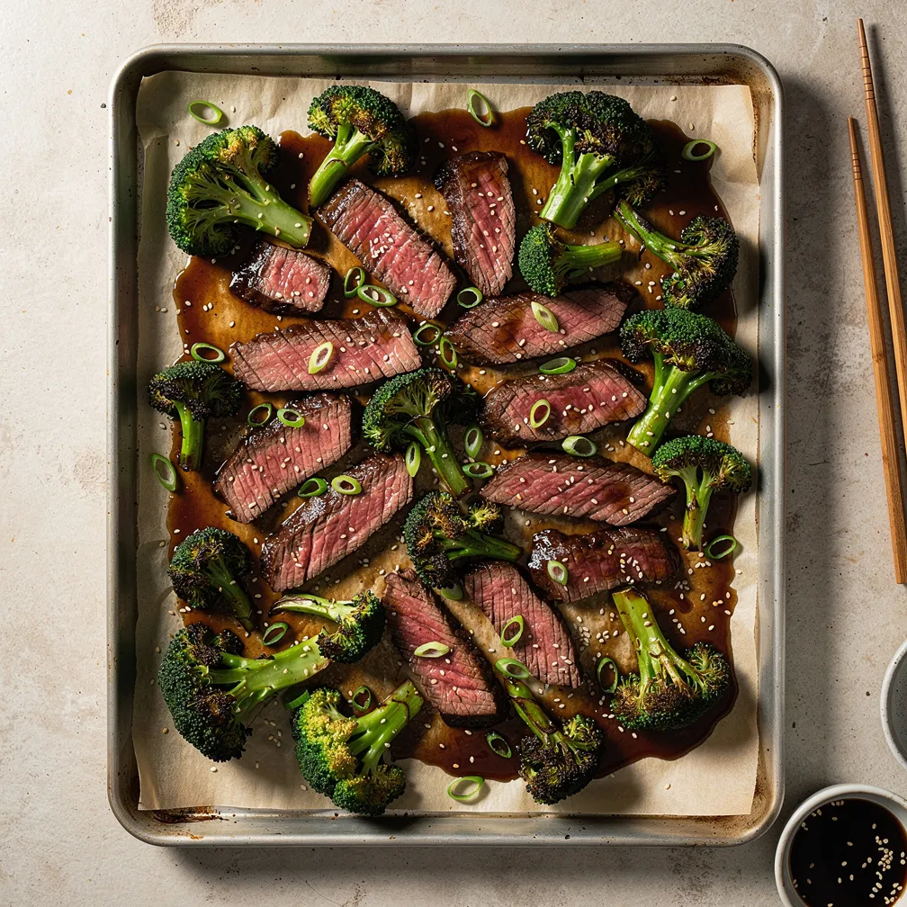 One Pan Beef and Broccoli Sheet Pan - Dinner recipe (22 min)