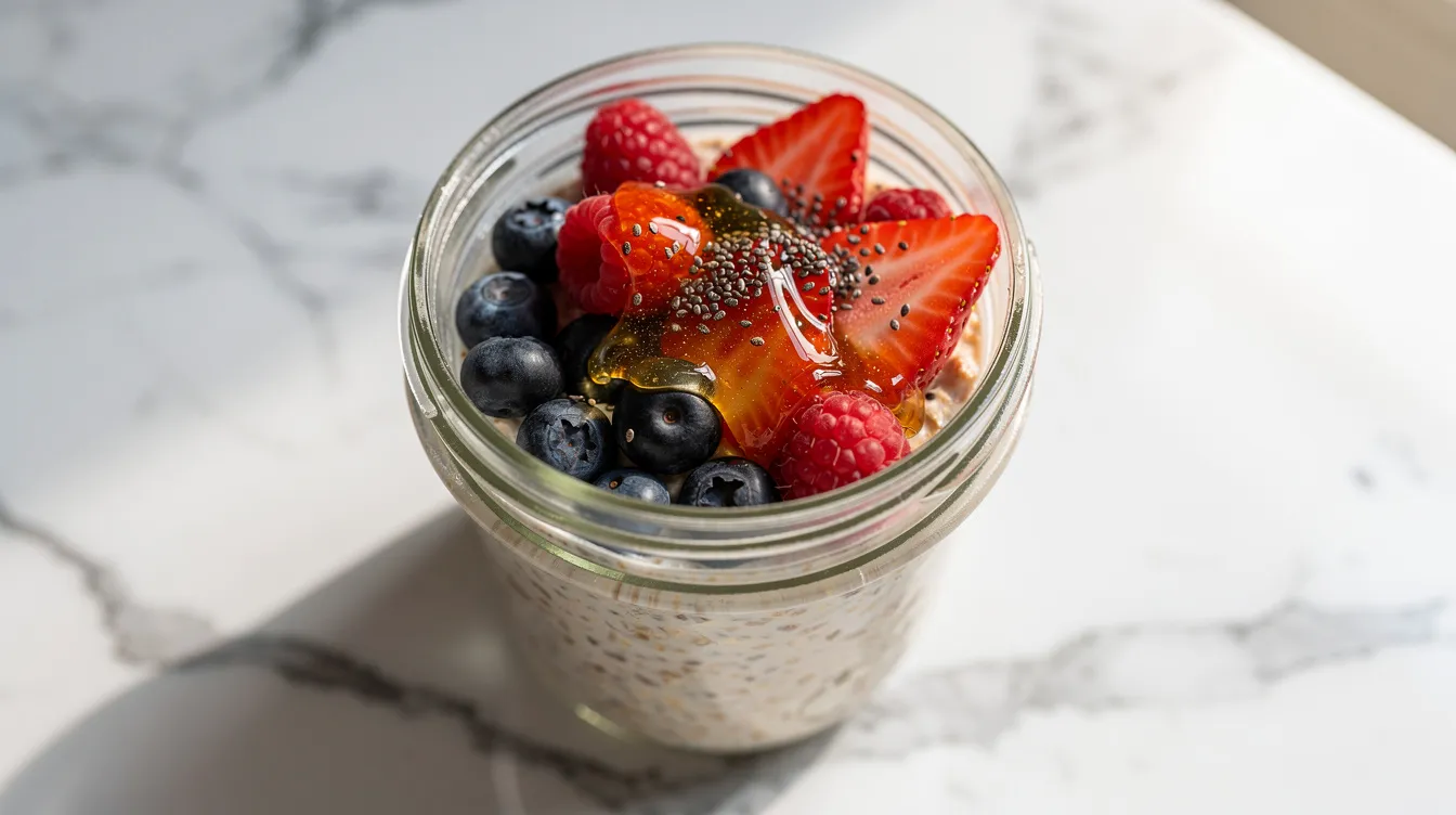 One Pan Mixed Berry Overnight Oats - Breakfast recipe (5 min)