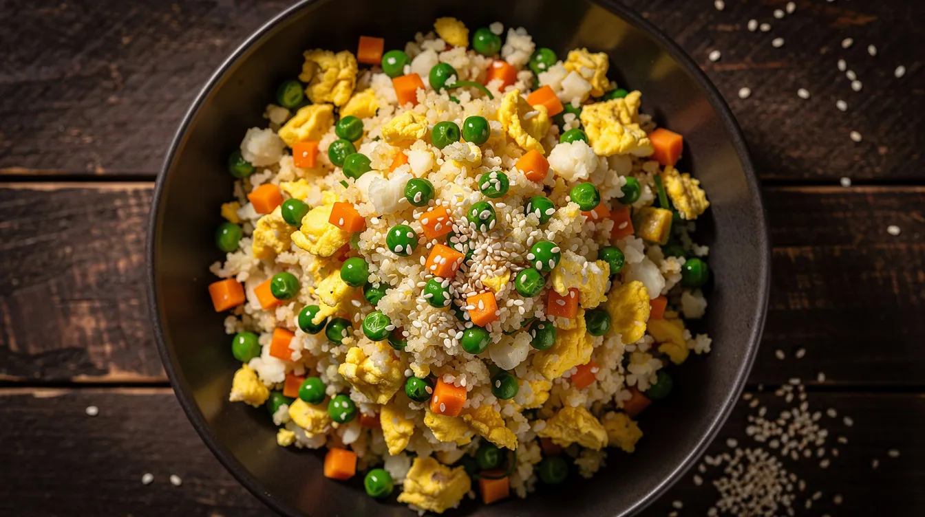 One Pan Cauliflower Fried Rice - Lunch recipe (15 min)