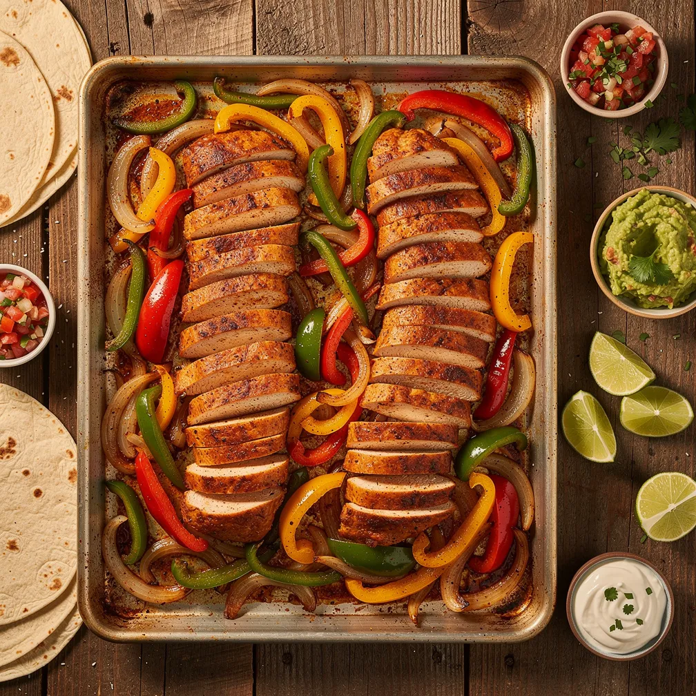 One Pan Chicken Fajita Sheet Pan - Dinner recipe (25 min)