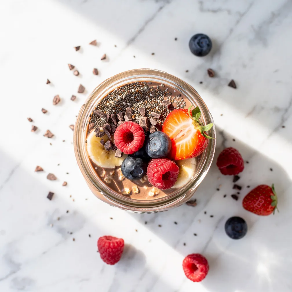 One Pan Chocolate Banana Overnight Oats - Breakfast recipe (5 min)