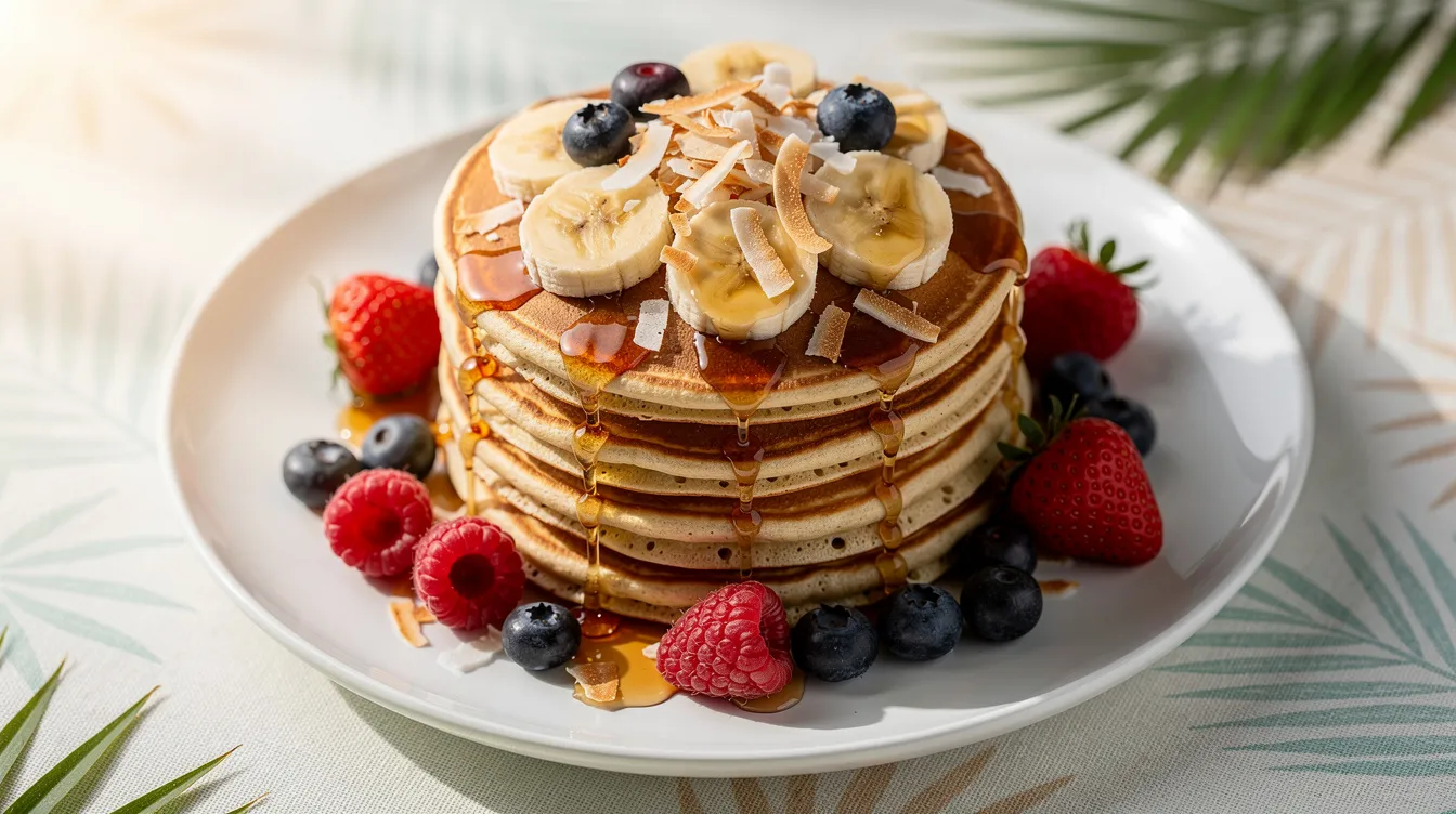 One Pan Coconut Banana Pancakes - Breakfast recipe (20 min)