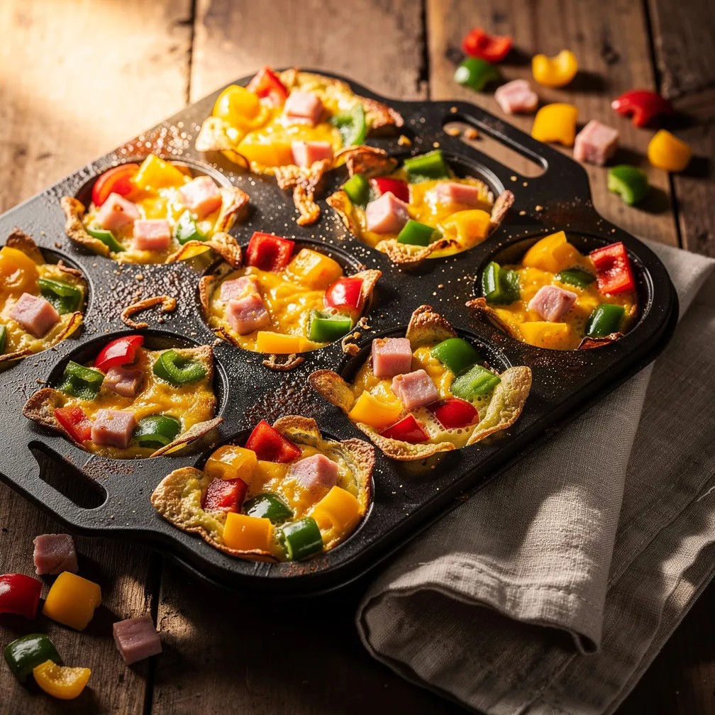 One Pan Denver Omelet Egg Muffins - Breakfast recipe (20 min)