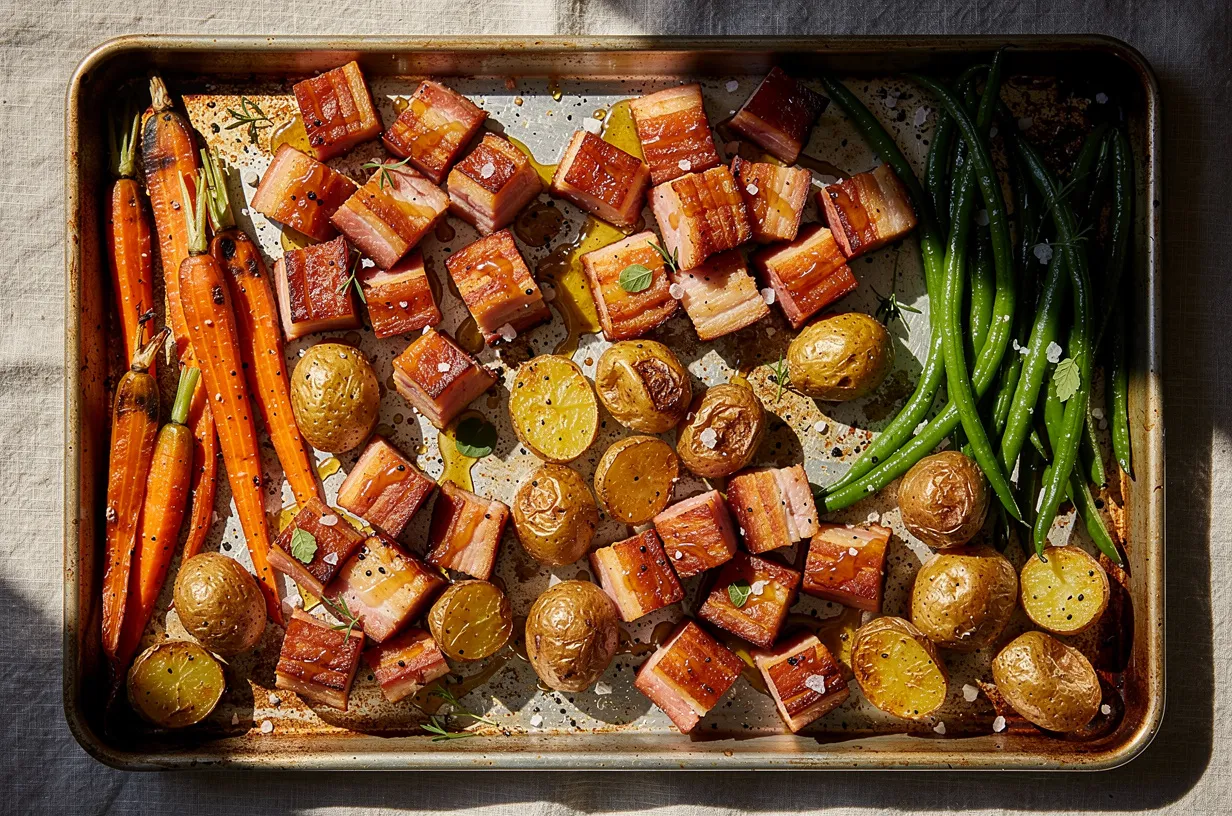 One Pan Easter Leftover Ham & Potato Sheet Pan Lunch - Lunch recipe, ready in 35 min | One Pan Meals