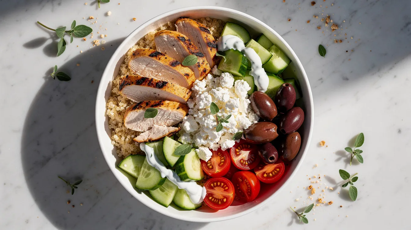 One Pan Greek Chicken Power Bowl - Lunch recipe (25 min)