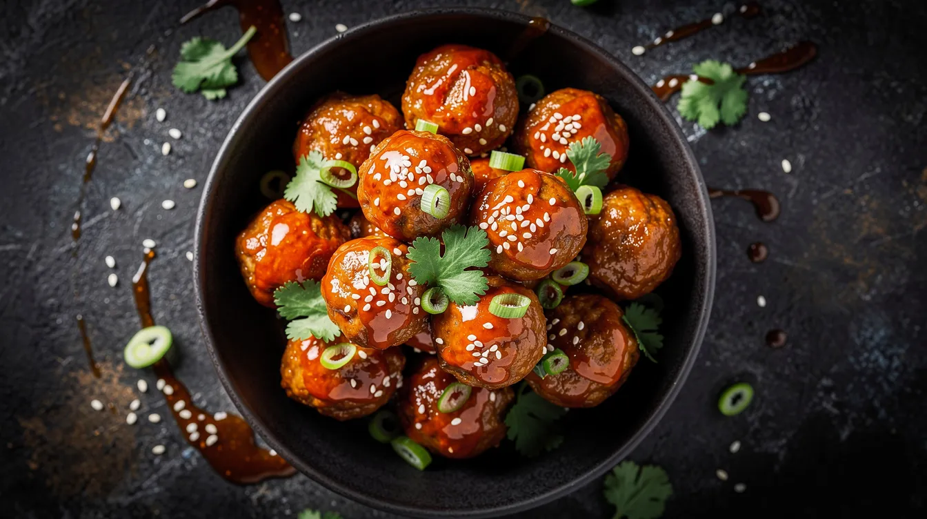 One Pan Honey Sriracha Meatballs - Dinner recipe (30 min)