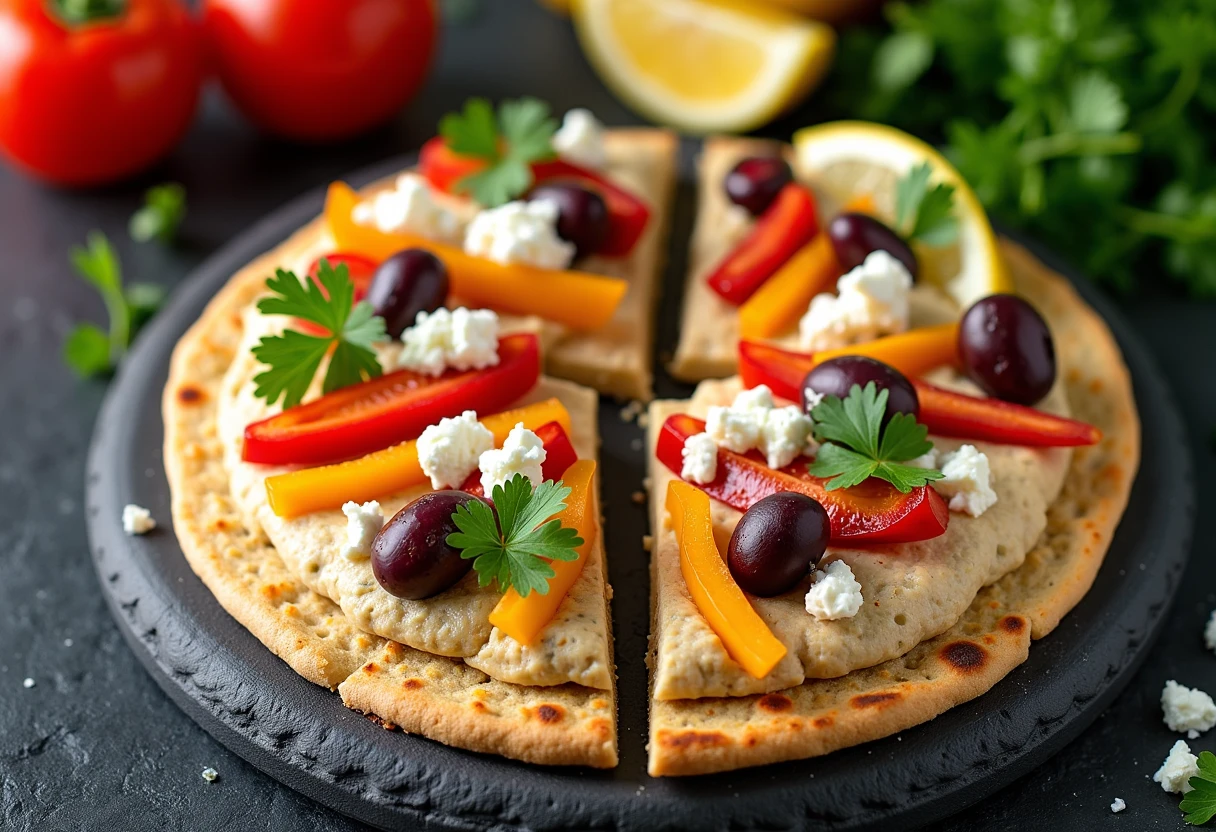 Loaded Mediterranean Flatbread - Snacks recipe, ready in 20 min | One Pan Meals