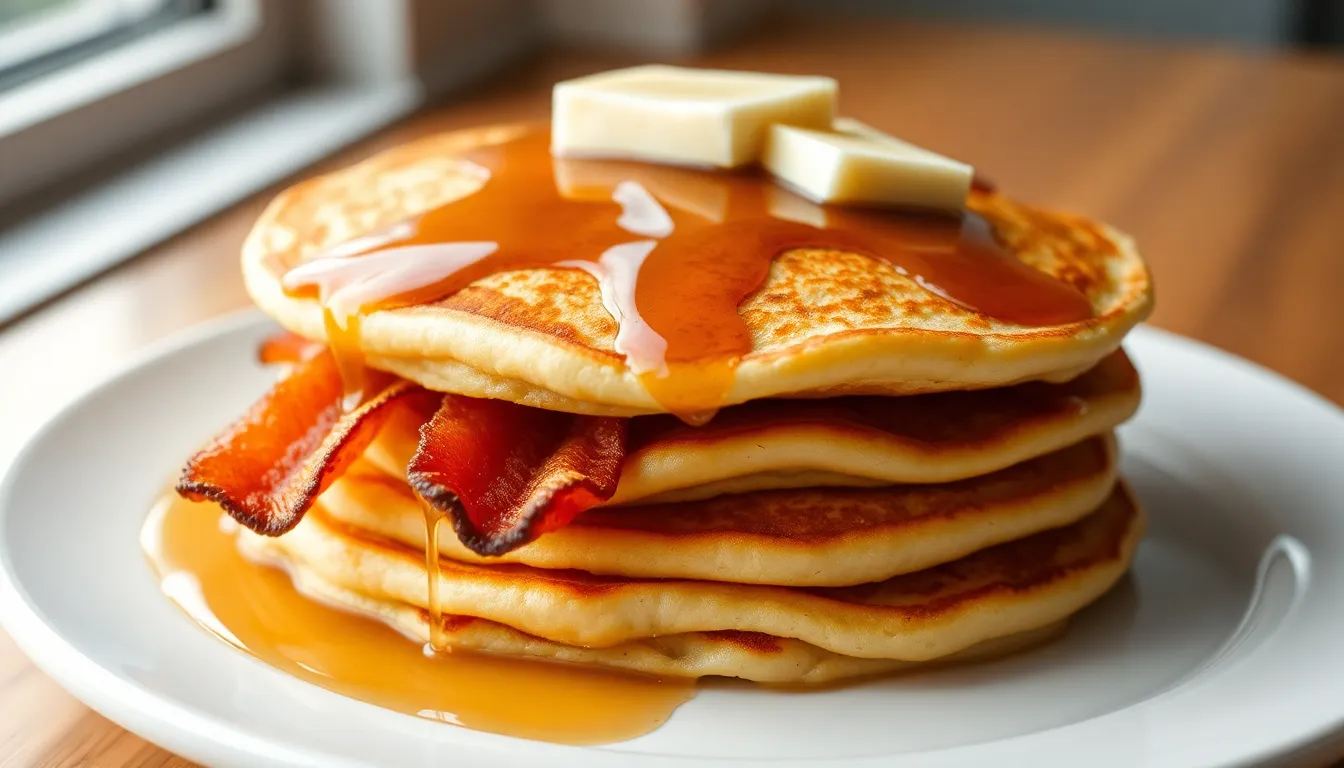 One Pan Maple Bacon Pancakes Pan - Breakfast recipe (25 min)