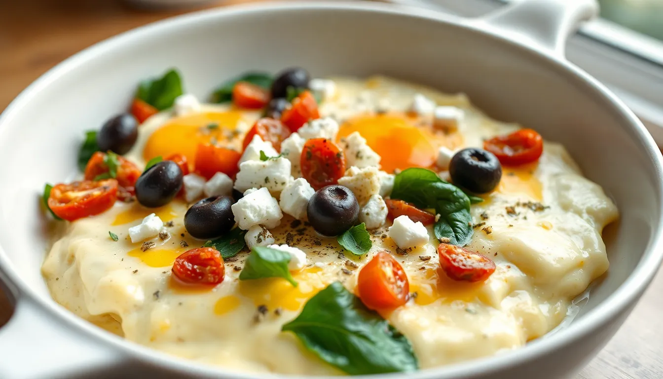 One Pan Mediterranean Eggs with Feta - Breakfast recipe (15 min)