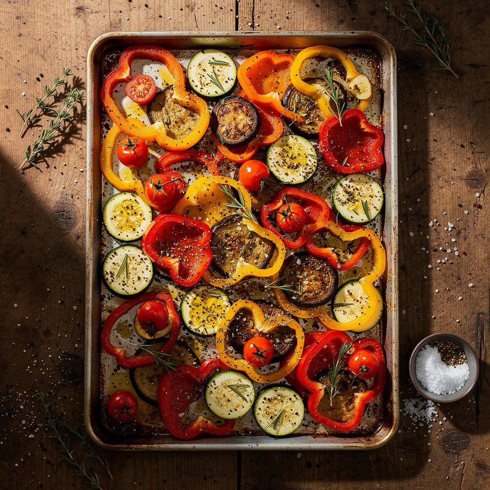 One Pan Mediterranean Roasted Vegetable Pan - Vegetarian recipe (30 min)