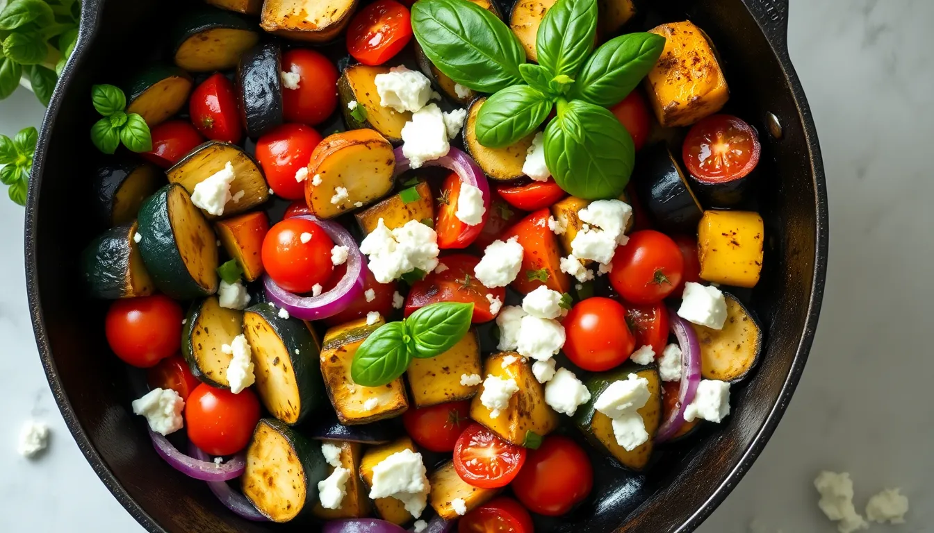 One Pan Mediterranean Vegetable Pan - Vegetarian recipe (25 min)