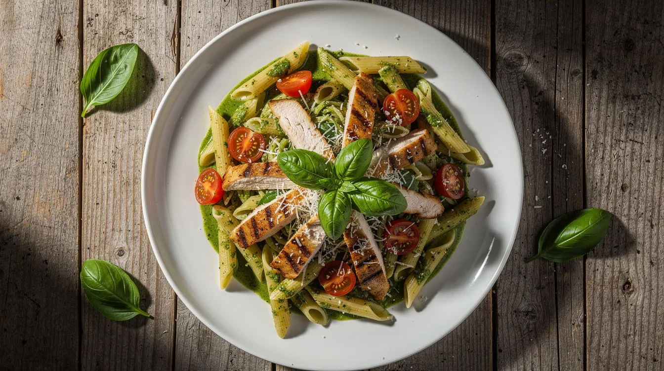 One Pan Pesto Chicken Pasta - Dinner recipe (25 min)