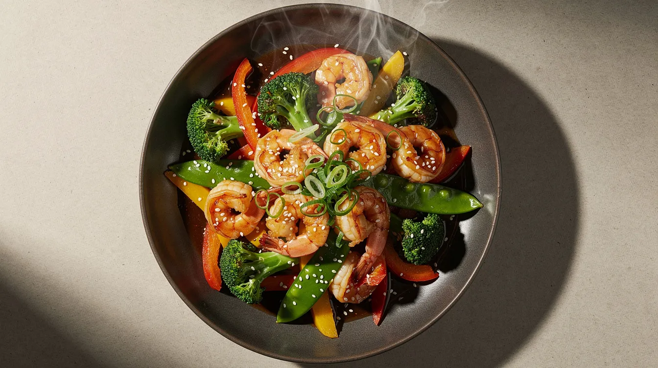 One Pan Shrimp & Veggie Stir Fry - Dinner recipe (15 min)