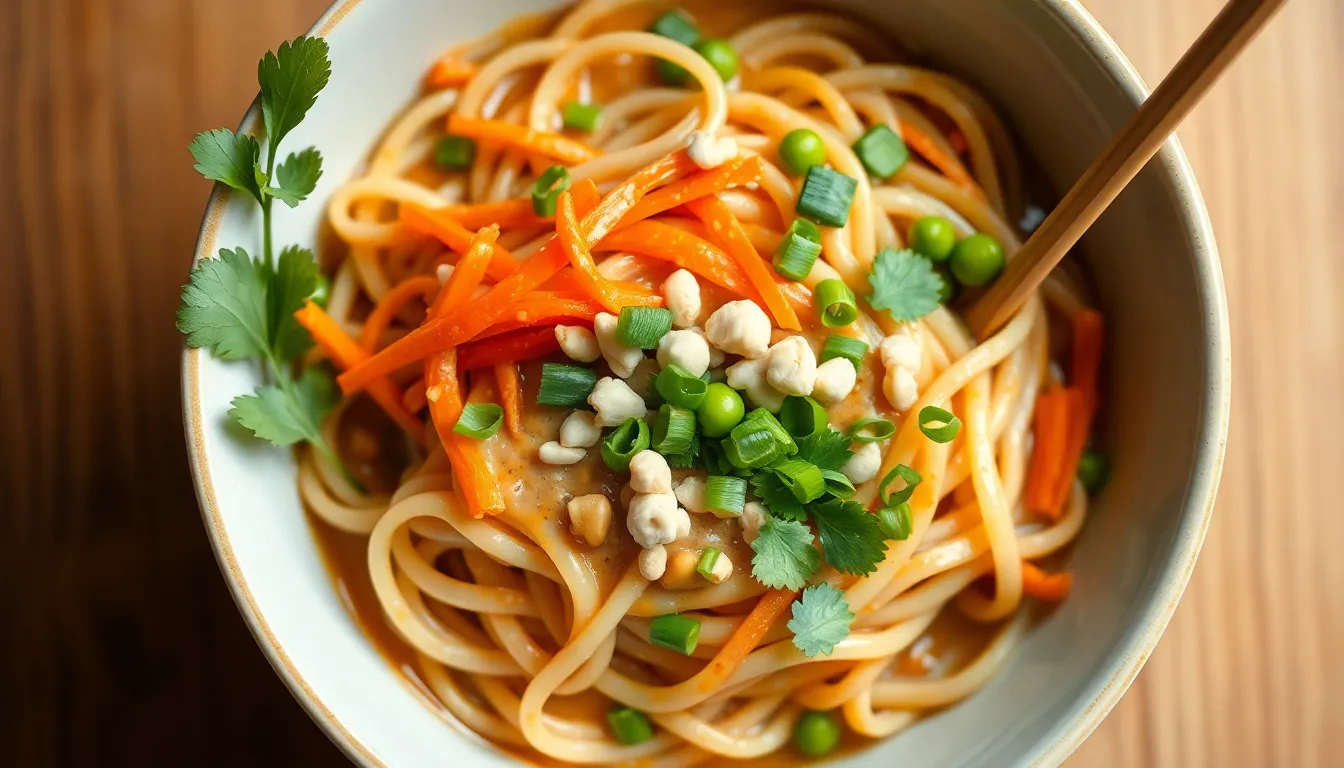 One Pan Thai Peanut Noodles Pan - Lunch recipe (20 min)