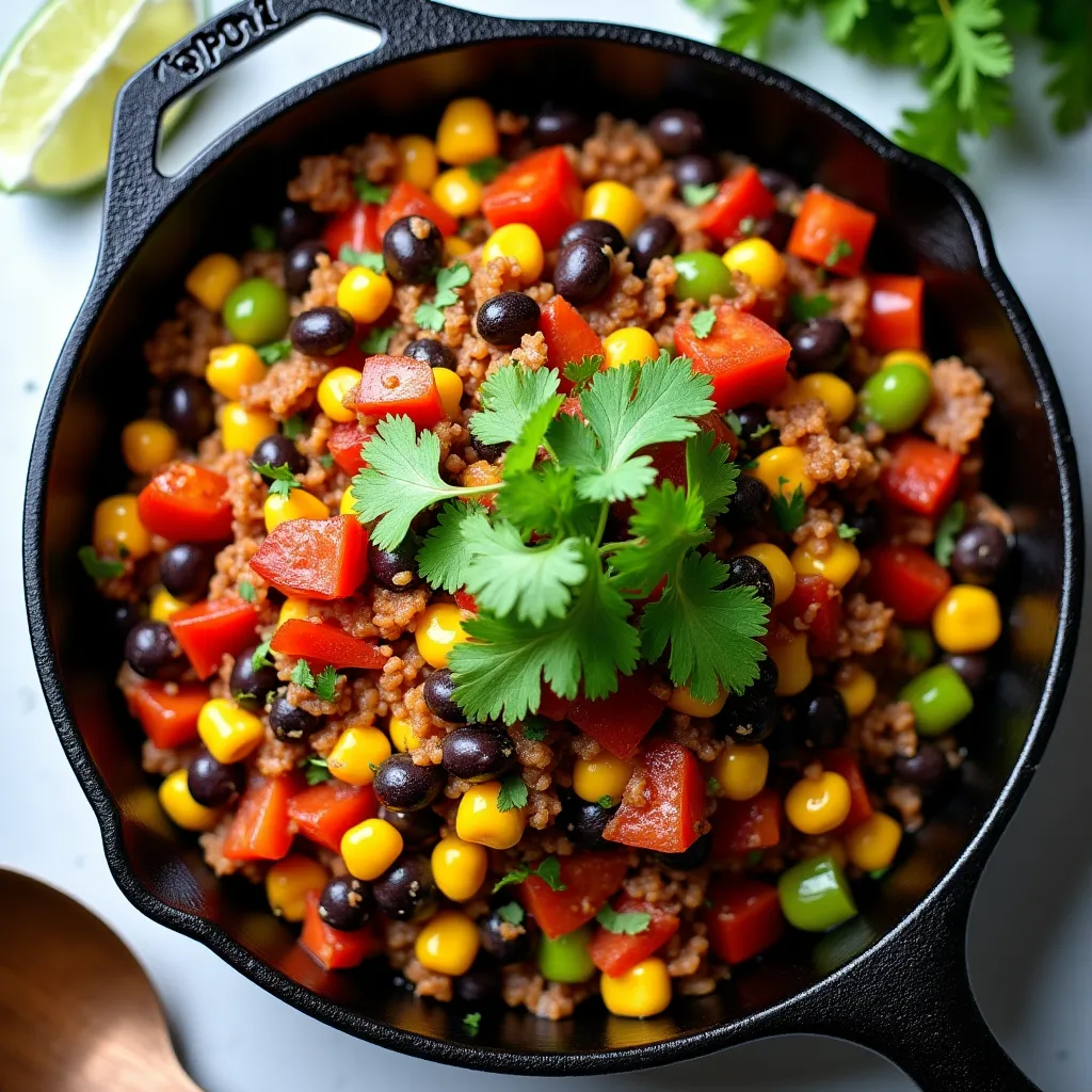 Vegetarian Taco Skillet - Vegetarian recipe, ready in 35 min | One Pan Meals